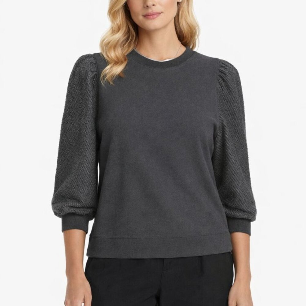 Splendid Evelyn Terry Pullover Charcoal Size S